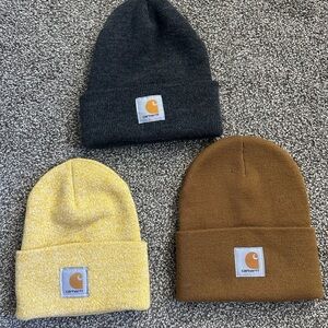Carhartt Beanie Set - Charcoal, Yellow, Brown